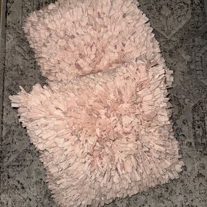 Pink Shaggy Throw Pillows